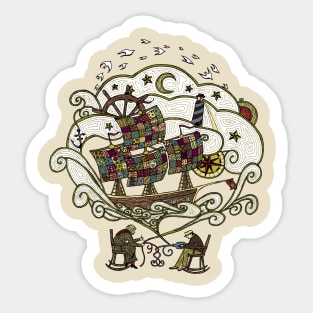 My Father Was a Sailor and My Mother, a Quilter Sticker